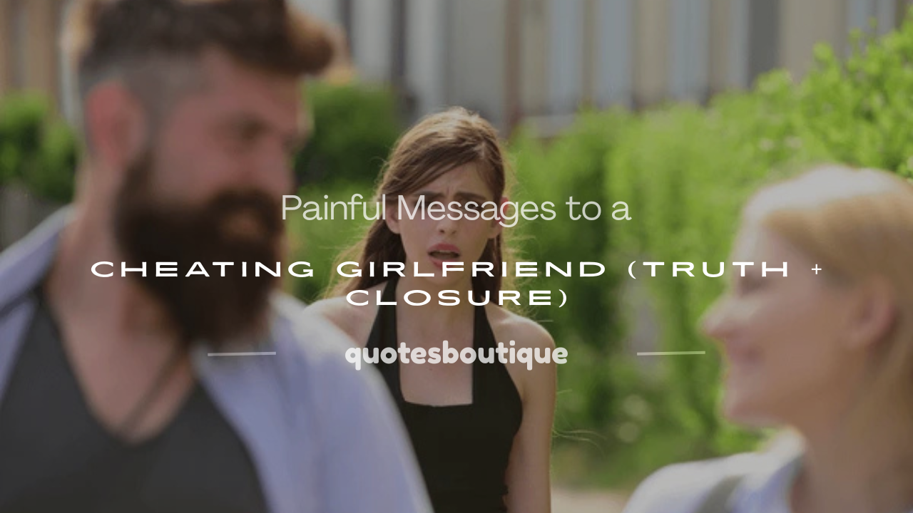 painful message to a cheating girlfriend